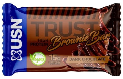 Barre protéinée végétalienne USN Trust 60g brownie chocolat noir